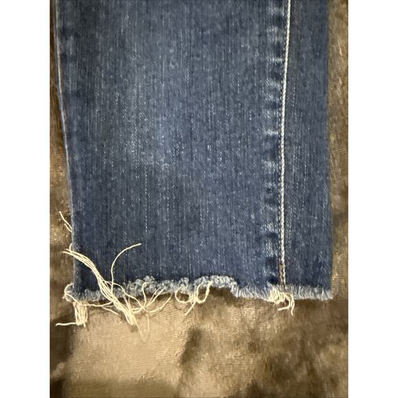 Paige Denim-Womens Kylie Crop-Denim Dark Wash Distressed Hem Jeans-Size W25 - Picture 4 of 16